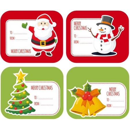Without Lemons 20 kerst cadeau stickers labels | Kerstlabels 5.8x4.8 cm | 5 Vellen | Set 2 | Feestdagen | Stickers | Sluitstickers | Kerstman | Kerstboom | Rendier | Cadeau | Verpakking | Verzenden |Webshop